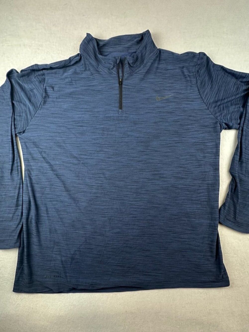 Nike Dri-FIT Men's XL Blue Heathered Long Sleeve 1/4 Zip Pullover Activewear Top